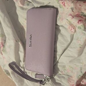 Calvin Klein Key Item Saffiano Continental Zip around wallet with Wristlet Strap